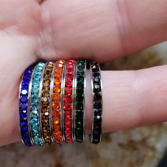 Stackable Multi-Color Ring Set Size 7.5 - Picture 3 of 5